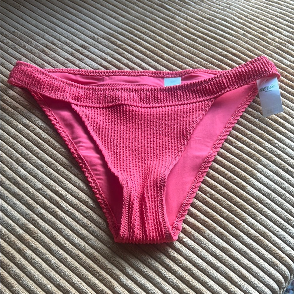 Coral High-Leg Bikini Bottoms
